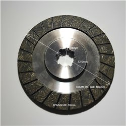 Disque de frein garni, 2 faces, cannelé 8 dents