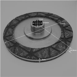 Disque de frein garni, 2 faces, cannelé, 6 dents pour moteur d'orientation