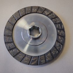 Disque de frein garni, 2 faces, cannelé 6 dents
