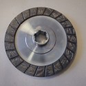 Disque de frein garni, 2 faces, cannelé 6 dents
